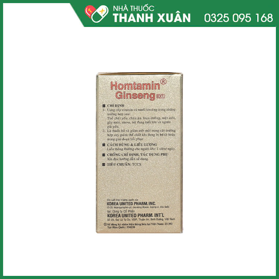 Homtamin Ginseng thuốc bổ bổ sung vitamin, muối khoáng giúp giảm mệt mỏi